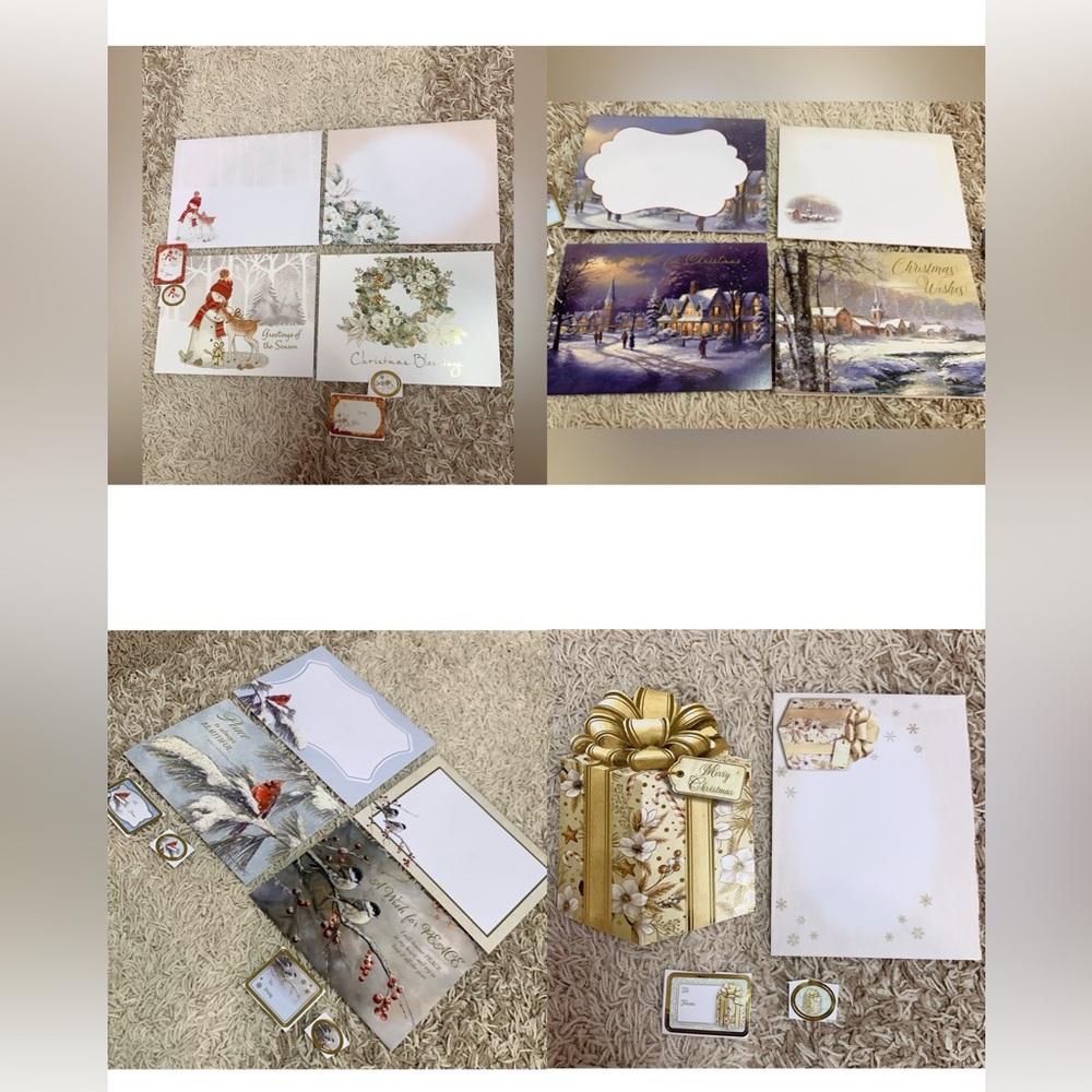 7 For $6 NEW Christmas Greeting Card+ envelope+ gift tag stickers